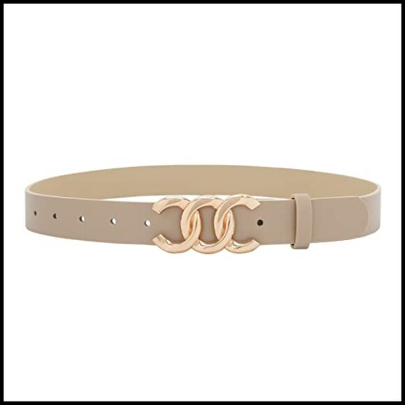 Faux Leather Belt with Gold Buckle for Jeans and Dresses main image 7